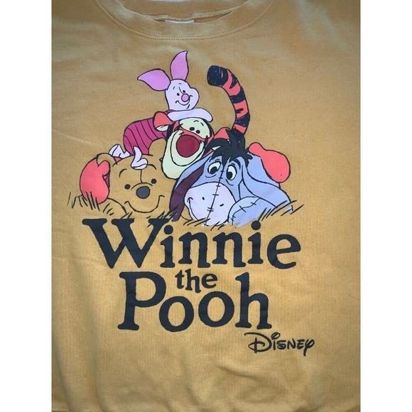 VTG Disney‎ Winnie the Pooh Graphic Print Crew Neck Pullover Sweatshirt Jr L - Picture 1 of 5